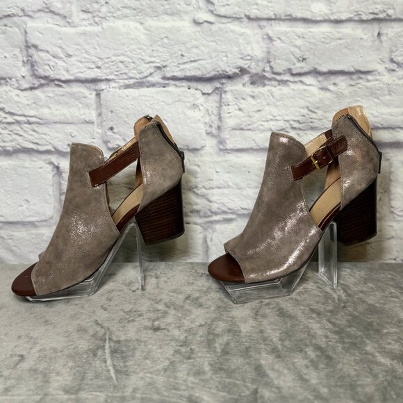 Studio Isola Taupe Leather Booties - Picture 2 of 6